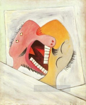 Le baiser Deux Tetes 1931 Cubismo Pinturas al óleo
